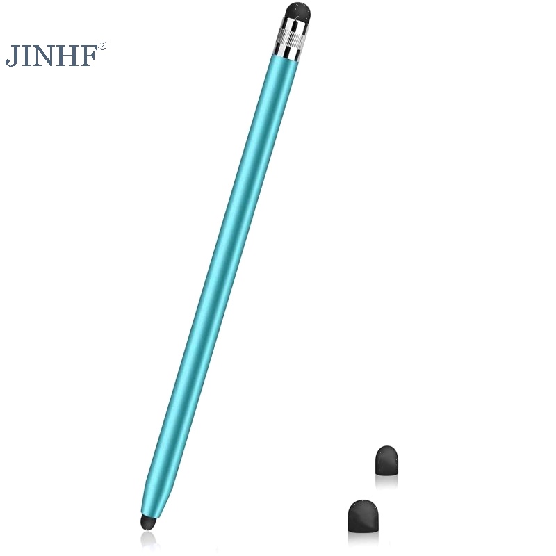 JINHF Chất Lượng Cao Đa Năng Bút Chì Đôi Silicon Cảm Ứng Điện Dung Màn Hình Stylus Caneta Bút Điện Dung Cho Máy Tính Bảng Điện Thoại Thông Minh HOT