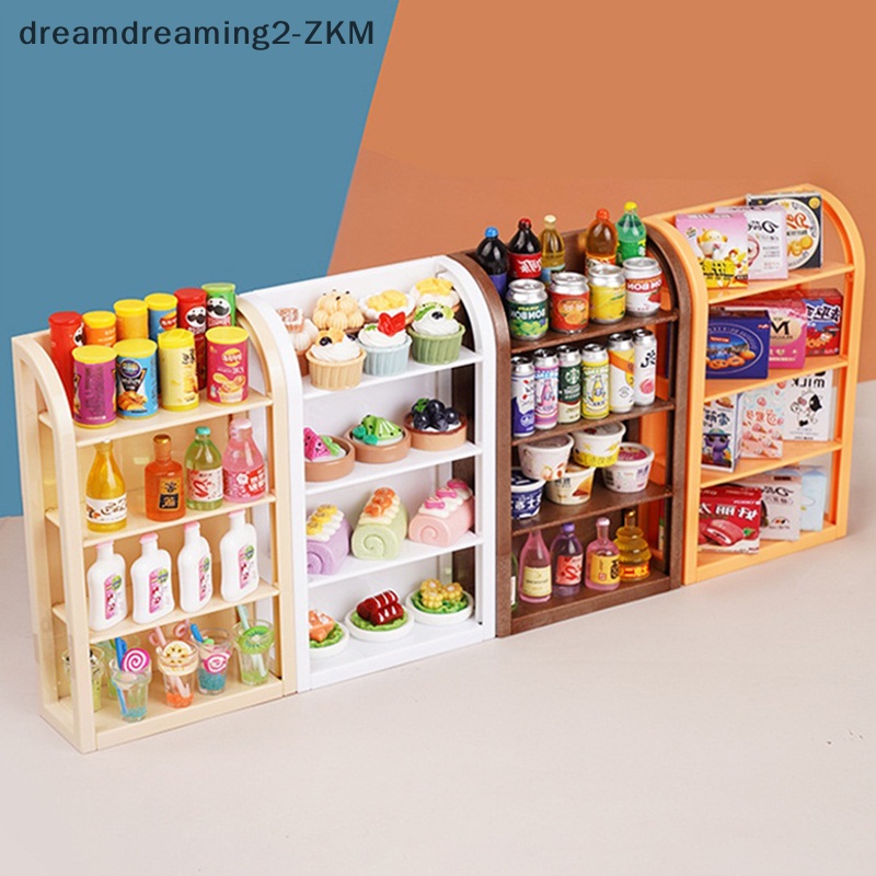[dreamdreaming] Nhà búp bê 1: 12 Kệ siêu thị thu nhỏ Giá trưng bày Giá để đồ Trang trí cảnh Phụ kiện nhà búp bê [zkm]