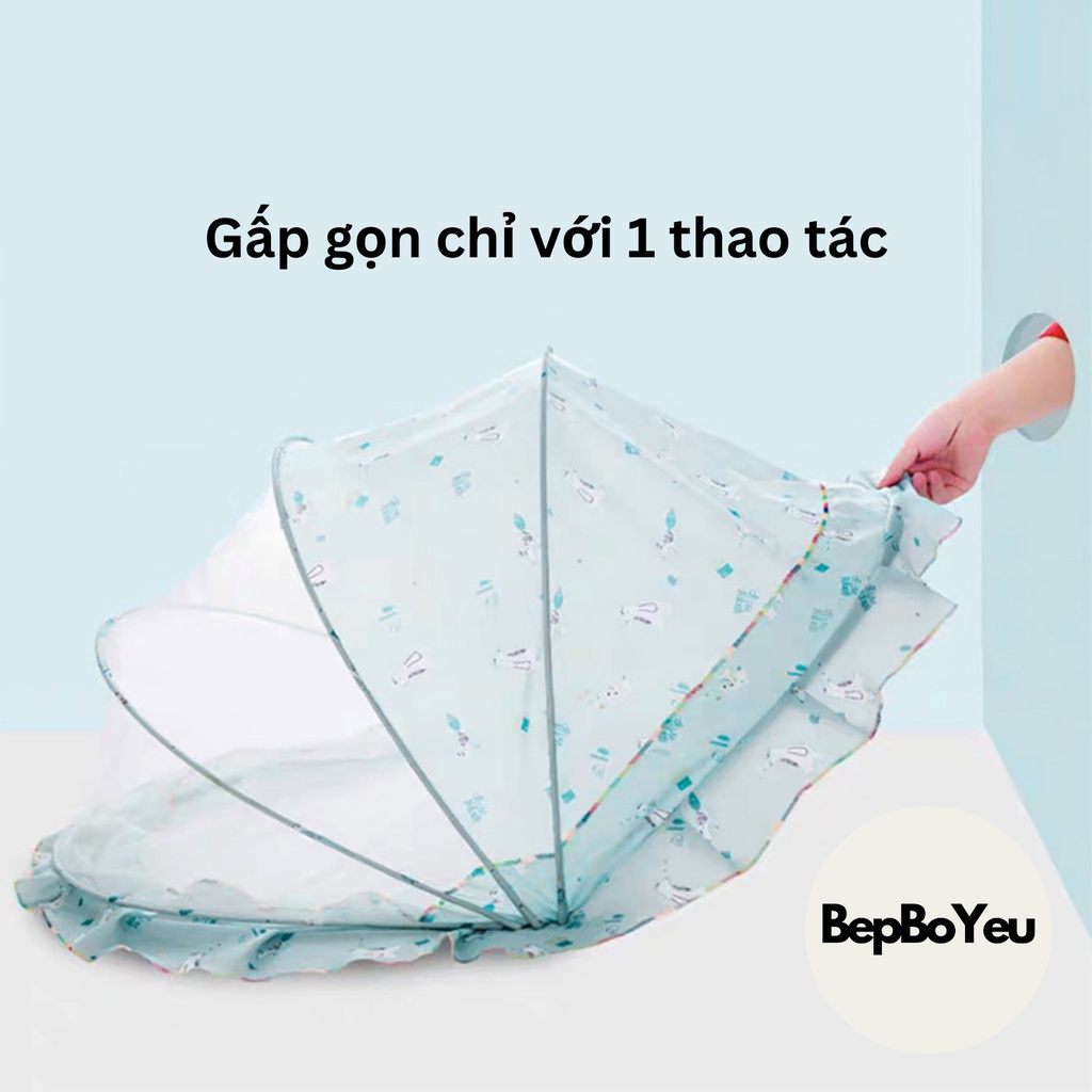 [Có sẵn] Màn mùng chụp cho bé, màn mùng chụp cho bé sơ sinh ,Mùng gấp gọn chống muỗi cho giường, nôi, cũi