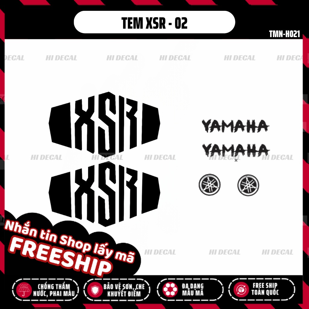 Tem XSR decal sticker dán xe XSR 155 | TMN - 021 | Decal cao cấp chống nước chống phai màu