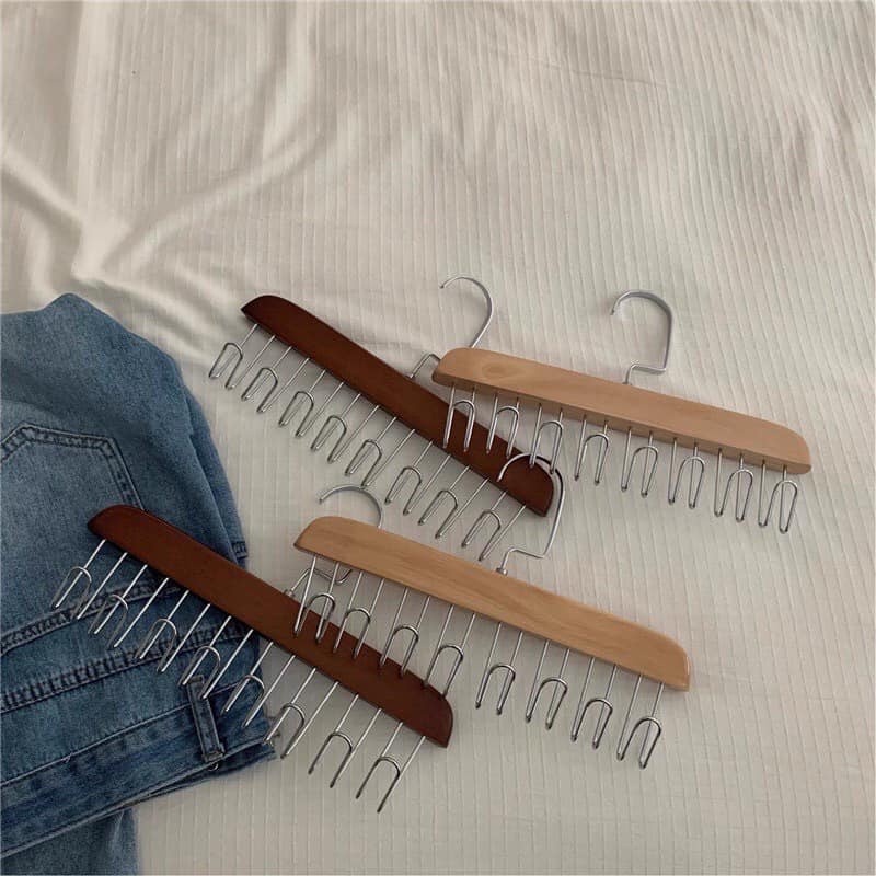 Móc Gỗ Treo Đồ Lót, Khăn , Thắt Lưng, Cà Vạt, Áo 2 Dây Đa Năng Tiện Dụng TOOL