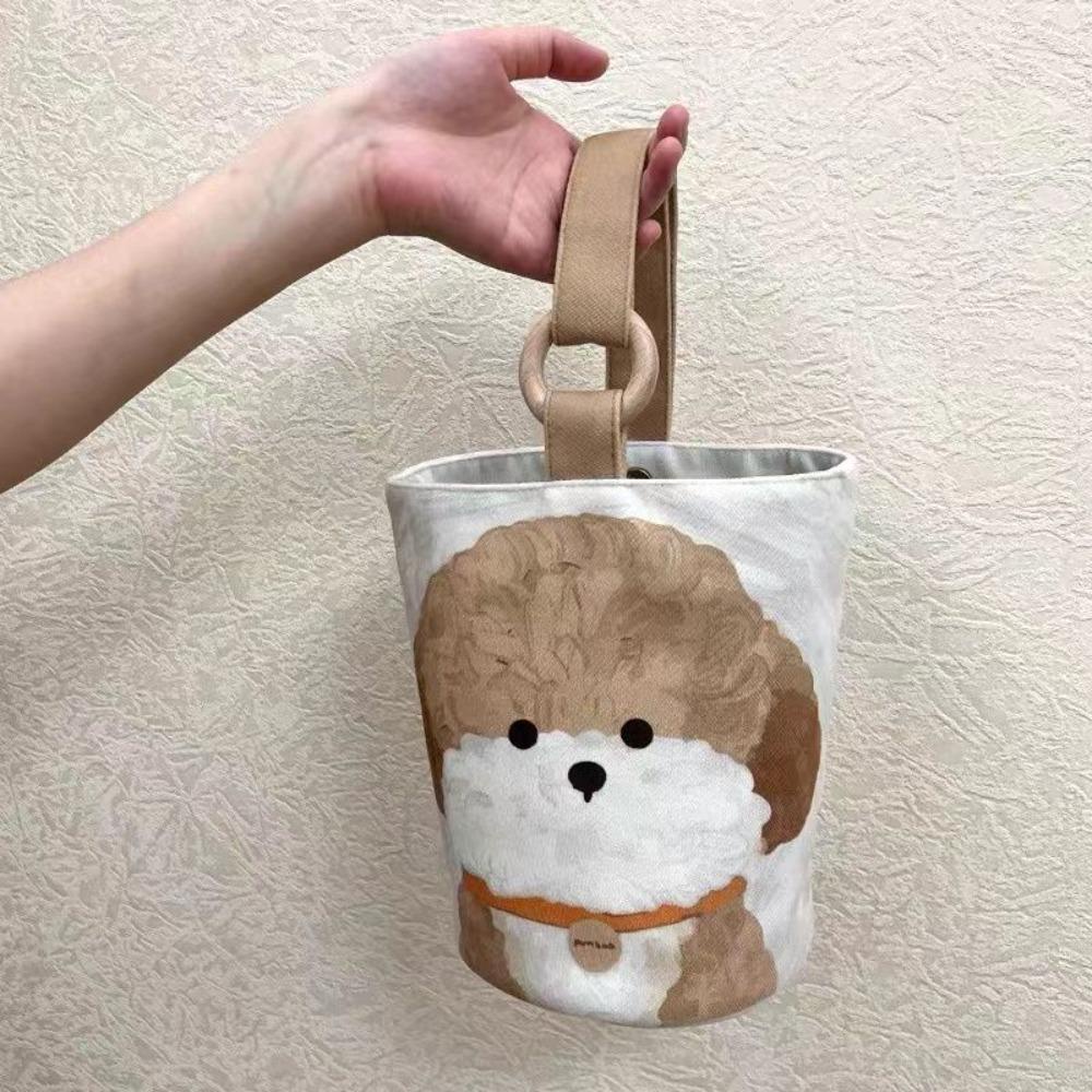 Túi xô GUSTAVA, Túi Tote in hình chó con bằng vải Canvas dễ thương, Túi đựng hàng đầu