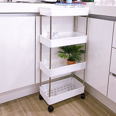Kệ để đựng đồ đa năng (loại 1 ) Kệ  gấu để bếp, decor  3 - 4 tầng có bánh xe AMIZIN