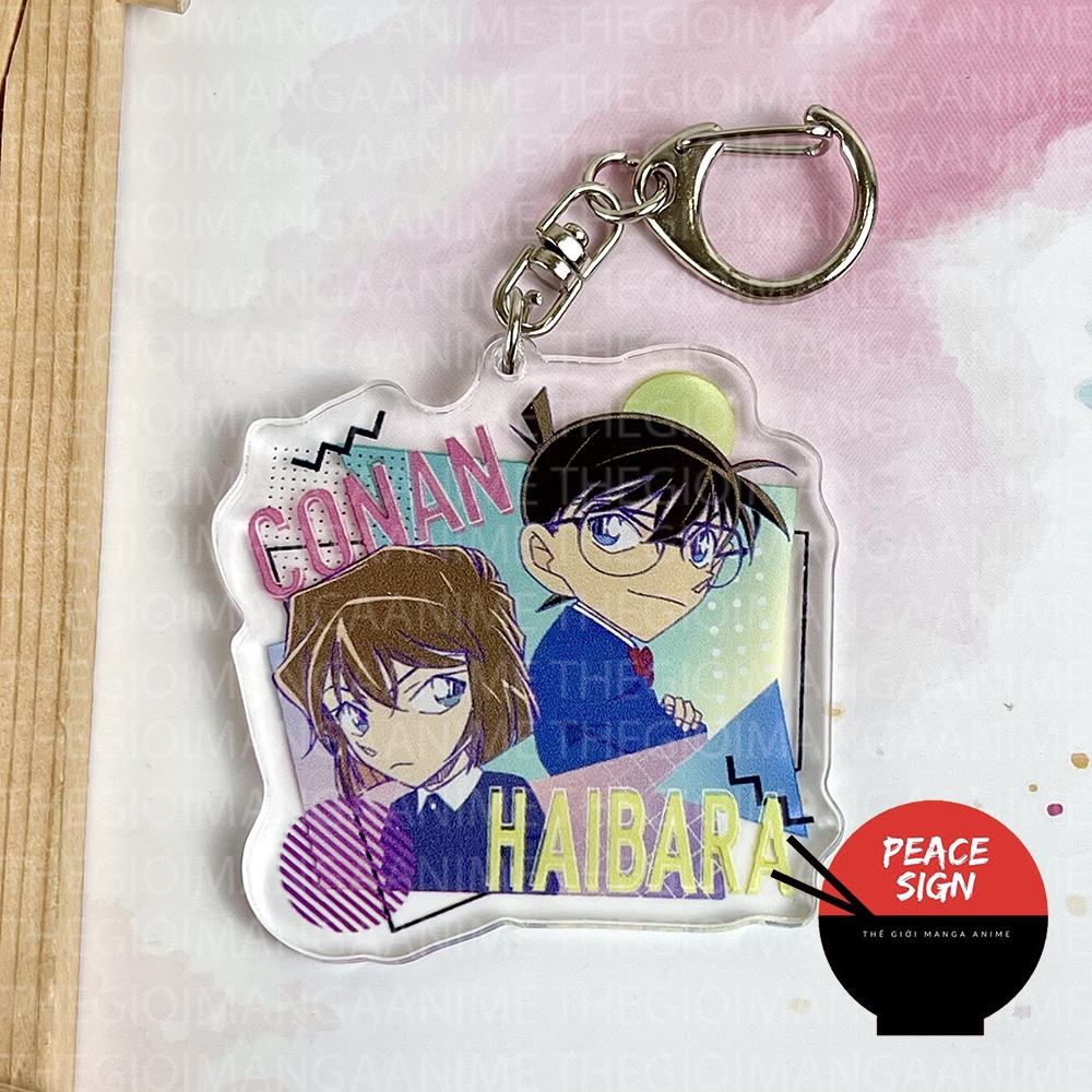 Móc khóa DETECTIVE CONAN - CONAN HAIBARA & SHINICHI RAN in hình anime THÁM TỬ LỪNG DANH chibi mica trong acrylic