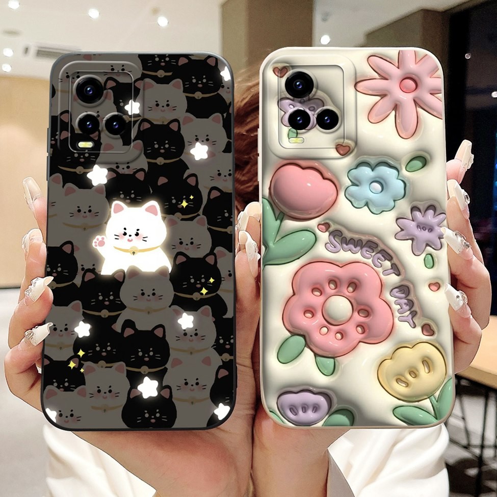 Ốp lưng Vivo Y21 2021 V2111 T1x 4G V2143 Thẩm mỹ Mèo dễ thương Thời trang Ốp điện thoại silicon ngộ nghĩnh Vivo T1x 4G