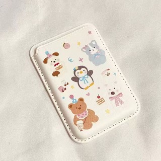 Phim Hoạt Hình Trắng Đáng Yêu Ví Cho iPhone 16 pro Max 15 14 13 12 pro Max 16Plus Thẻ Giá Đỡ Điện Thoại Cho Ốp Lưng Bỏ Túi Bao