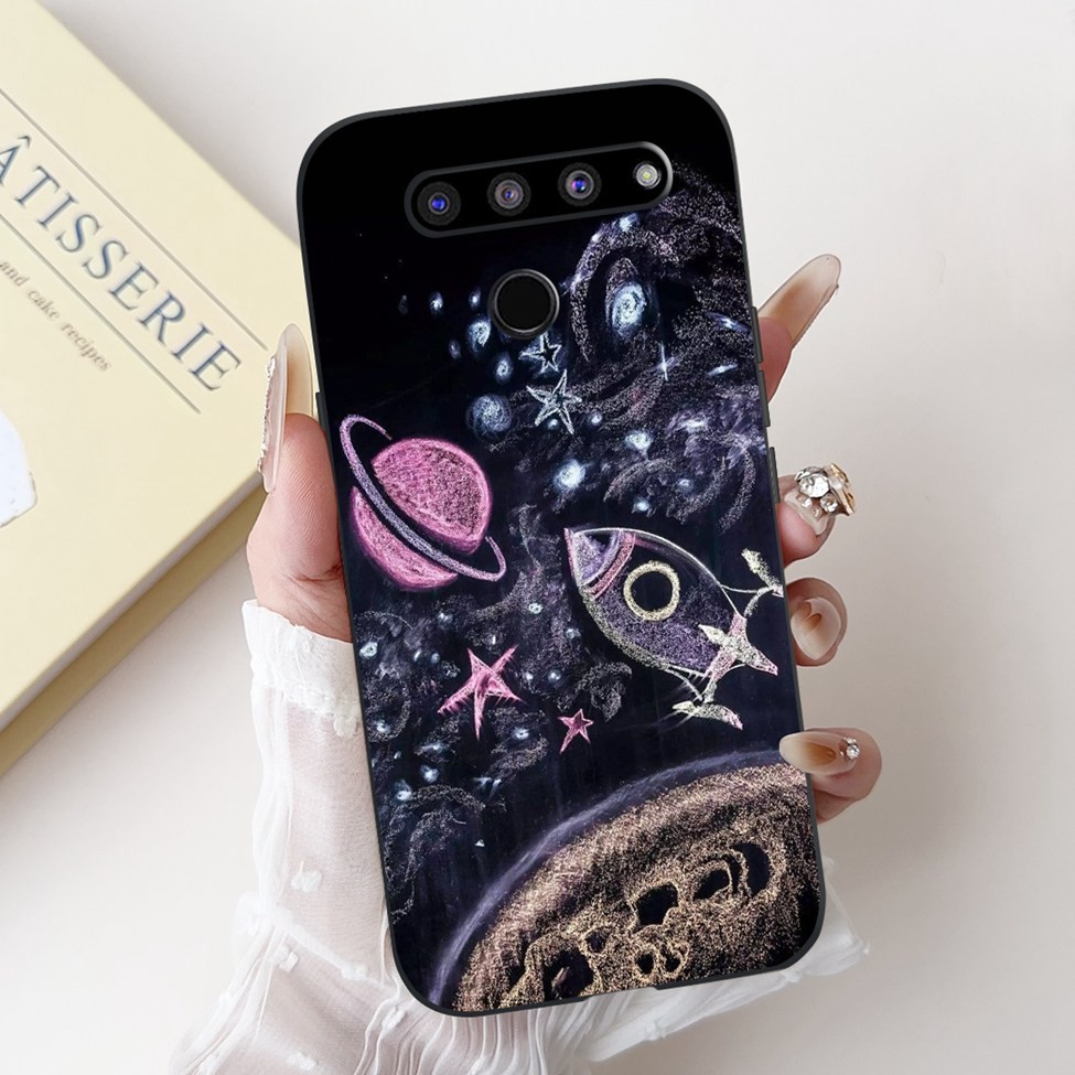 Ốp Điện Thoại LG V50 LM-V500EM LG V50 ThinQ 5G Ốp Lưng Đen Thẩm Mỹ Mèo Dễ Thương Thời Trang Ngộ nghĩnh Silicon Chống Sốc Ốp Lưng