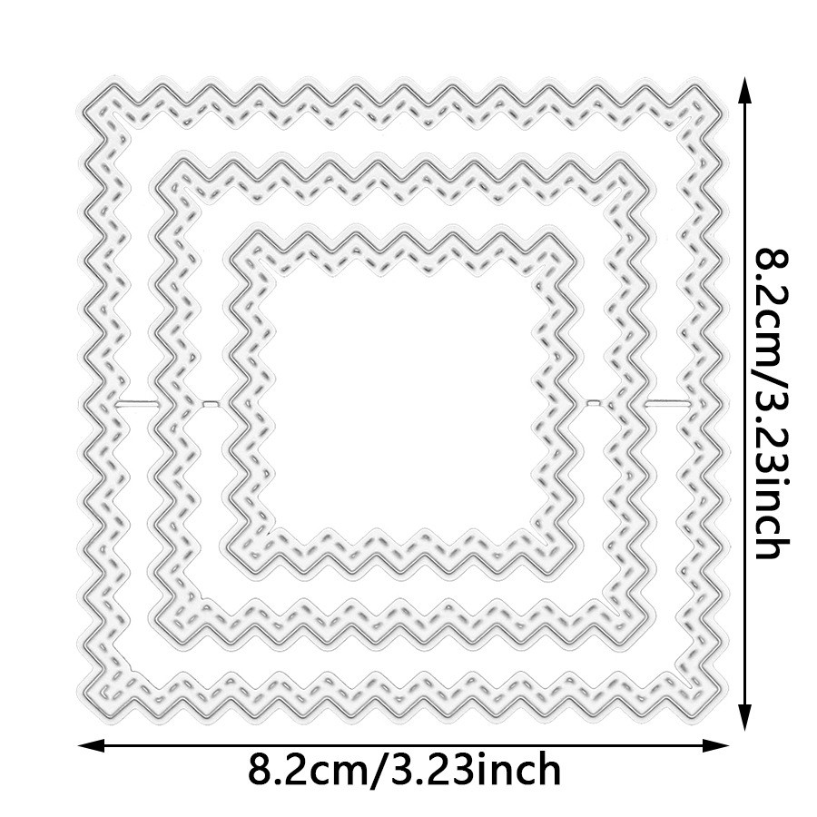 Vuông Lớp Khung scrapboo Kim Loại Thép Carbon Khắc Khuôn DIY Cắt Dập Nổi Mẫu 7135