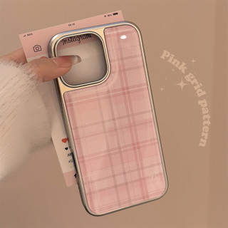 [Sheren] Ốp điện thoại Apple kẻ sọc hồng ngọt ngào Hàn Quốc Thích hợp cho i16 15 14 13 pro max Vỏ bảo vệ chống sốc