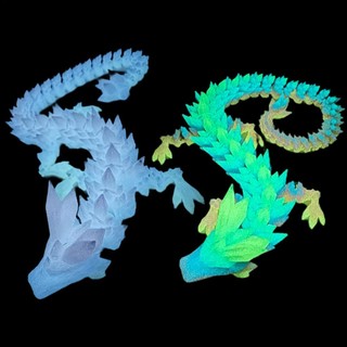 3D In Hình Dạ Quang Hình Rồng Khớp Di Động Pha Lê Trang Trí Đèn Ngủ Cầu Vồng saixit2vn