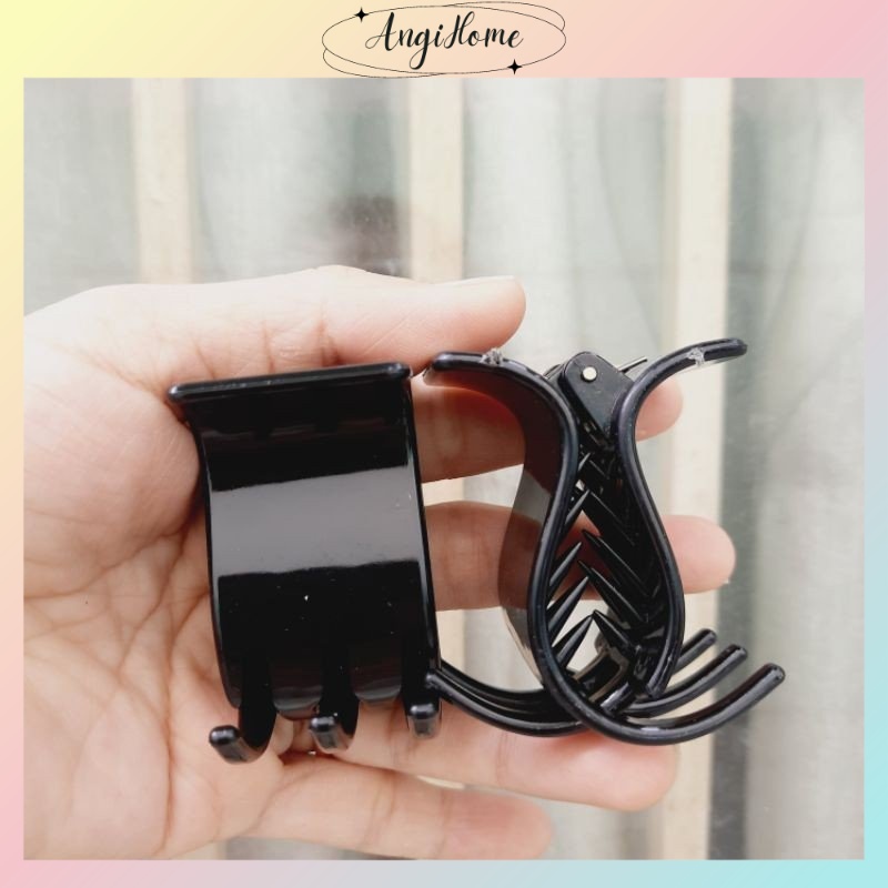 Kẹp tóc càng cua 3 răng 5 răng Hàn Quốc nữ đẹp hottrend - Cặp búi cào tóc dễ thương màu đen, trong suốt ANGI HOME