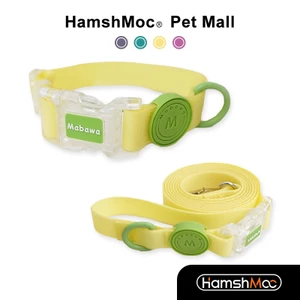 HamshMoc Bộ cổ áo và dây xích chống thấm nước Vòng cổ thú cưng có khóa an toàn chắc chắn Dây xích mềm cho chó nhỏ vừa lớn