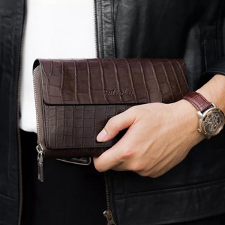 Ví cầm tay Clutch nam Ftt Leather da cá sấu Thái cao cấp
