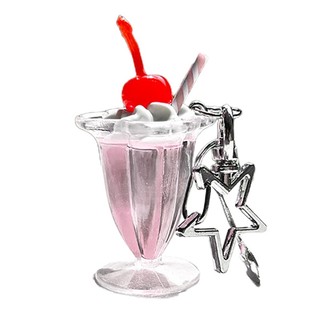 Marset Đáng Yêu Cherry Cream Cup Móc Chìa Khóa Ba Lô Phụ Kiện Mô Phỏng Đạo Cụ Trò Chơi