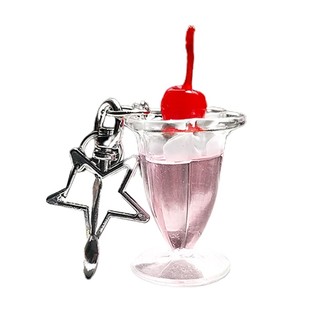 Marset Đáng Yêu Cherry Cream Cup Móc Chìa Khóa Ba Lô Phụ Kiện Mô Phỏng Đạo Cụ Trò Chơi