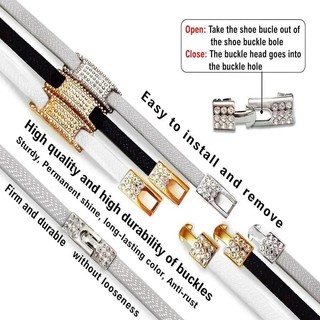 Sang Trọng Dây Giày Co Giãn Khóa Chéo Đính Đá Thông Minh Không Cần Buộc Dành Cho Nam Nữ