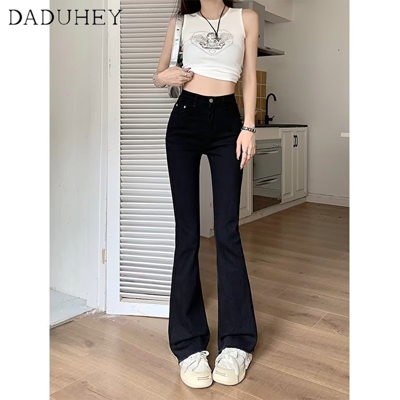 Ảnh Quần jean DADUHEY ống loe cạp cao dáng rộng phong cách đường phố Mỹ cổ điển cao cấp plus size 4