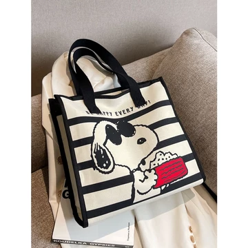 Women's Korean-Style Canvas Tote Bag – Large