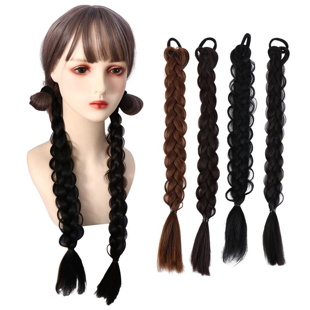 GOJO Bện Đuôi Ngựa tự nhiên tổng hợp, màu nâu ngọt ngào cho bé gái