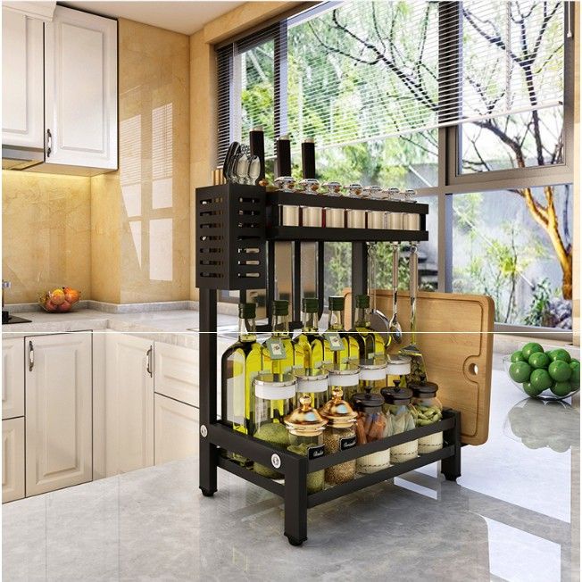 { Xả Kho } Kệ đựng Gia Vị 2 - 3 tầng. Kích thước: 2 tầng 33x20x43cm. - GiaDungAnhThu