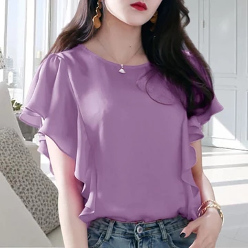 [7 Màu] Áo Voan Áo Sơ Mi Nữ Áo Màu Tím Áo Màu Vàng Xanh Sang Trọng Áo Sơ Mi Trơn Cho Nữ Áo Sơ Mi Trơn Áo Sơ Mi Thanh Lịch Áo Nữ Top Hợp Thời Trang Áo Hàn Quốc Cho Wom