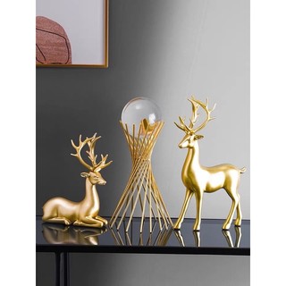 Cặp Hươu tài Lộc pha Lê chéo  Bunnies trang trí nội thất decor kệ tủ quà tặng khai trương Tân gia