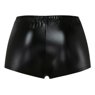 Li Nữ Lấp Lánh Kim Loại Da PU Booty Quần Short Co Giãn Eo Màu Trơn Hotpants Với Chặt Vừa Vặn Rave Dance Party