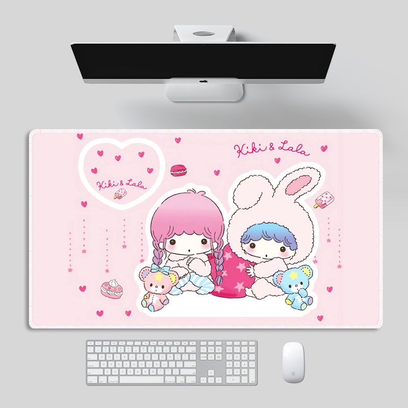 90x40cm Sanrios Kuromi Mymelody kawaii Anime Hoạt Hình Chuột Lớn Miếng Lót Chuột Thảm Bàn Bàn Bàn Bàn Phím Game Thủ Decoracion