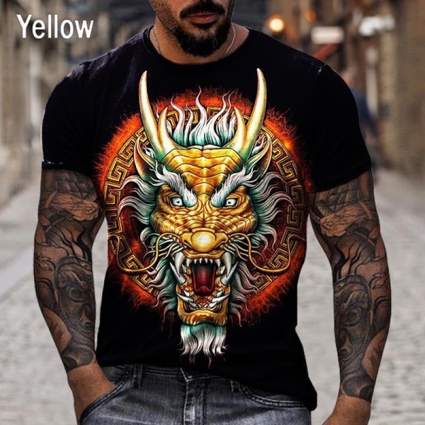 Áo Thun Nam In Hình Rồng 3d Phong Cách hip hop Thời Trang 2023