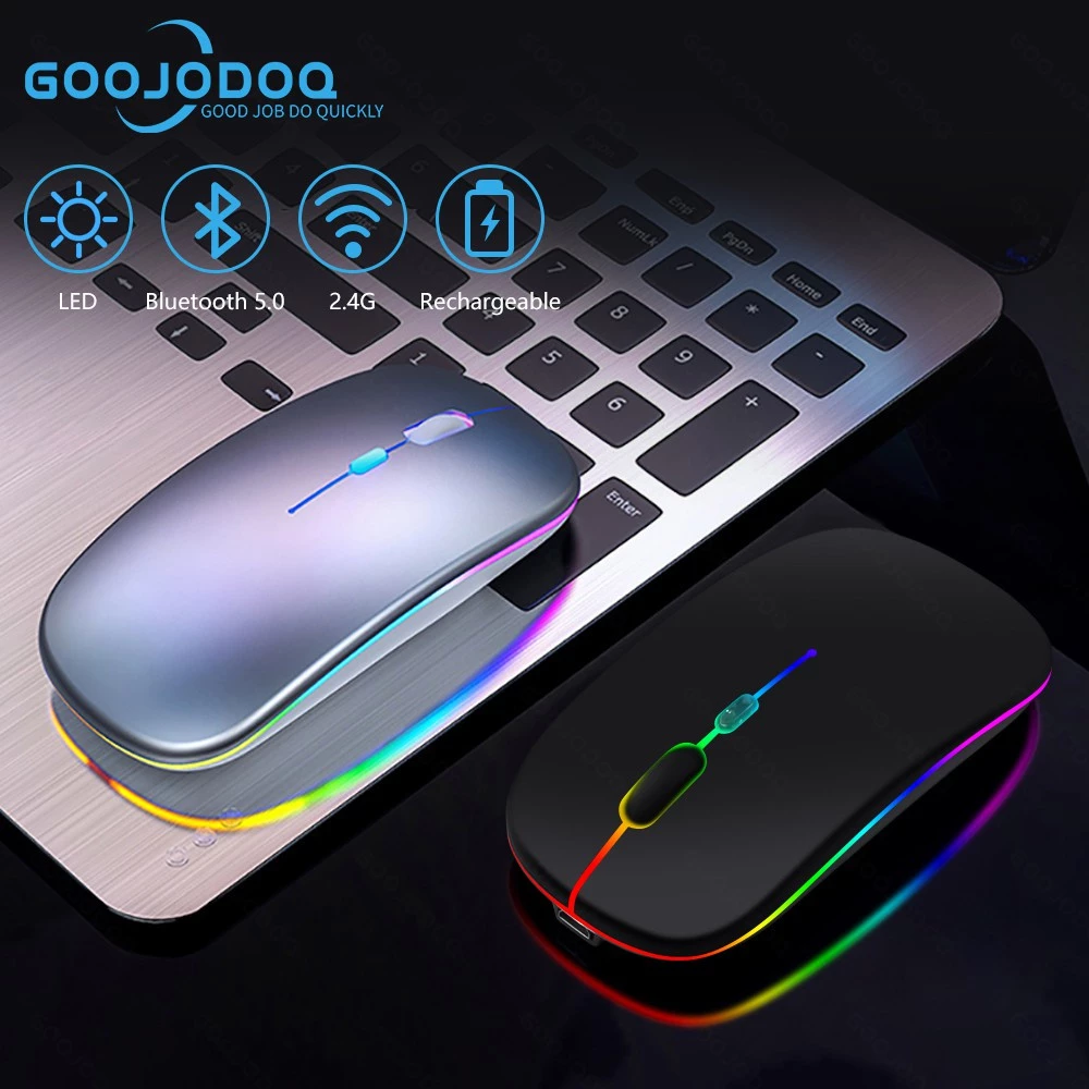 Goojodoq chuột chơi game không dây có đèn nền
