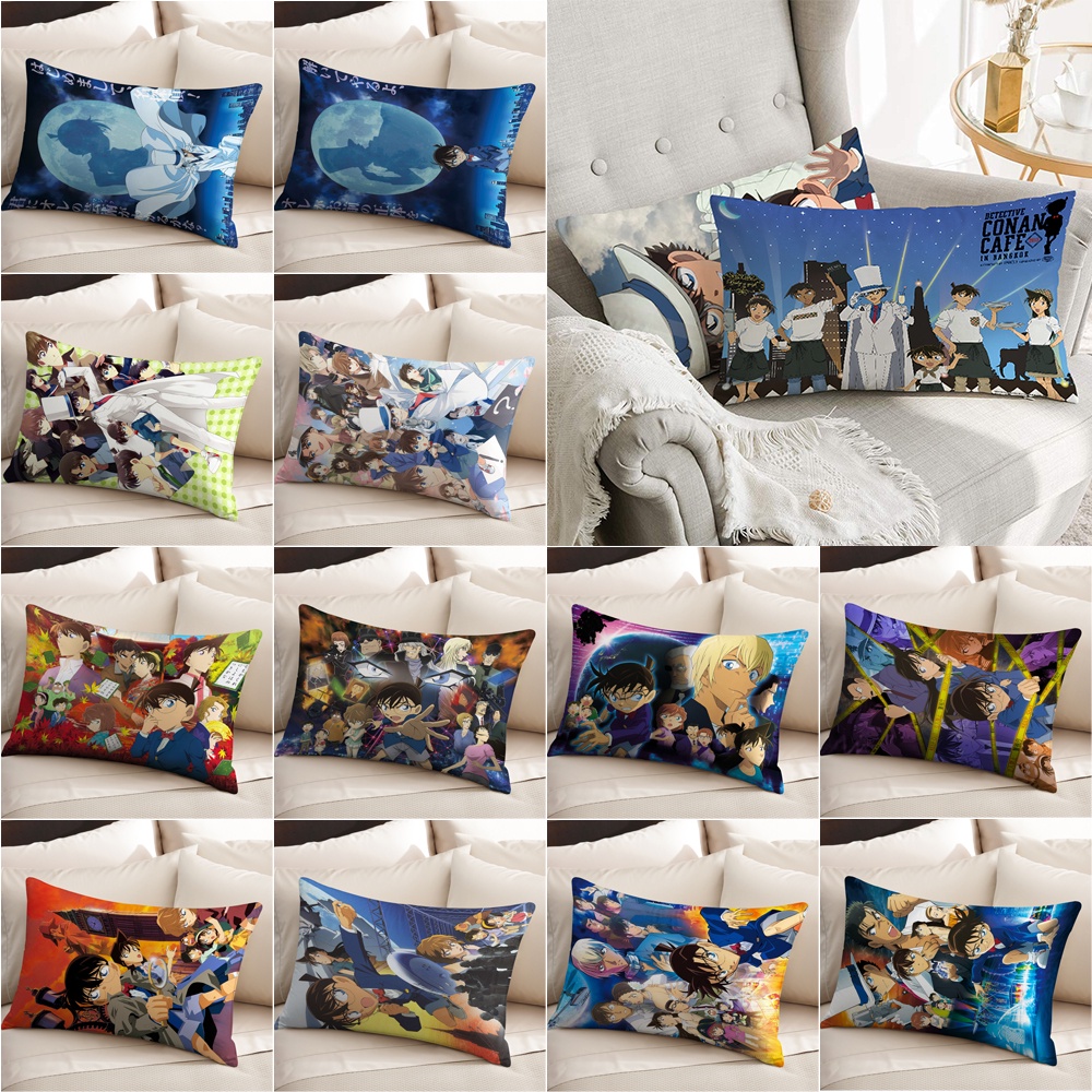 Vỏ gối hình chữ nhật Detective Conan Vỏ gối Polyester in một mặt (Không có lõi)