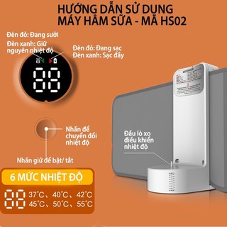 Máy Hâm Sữa Cầm Tay Tích Điện FINOSE Phù Hợp Mọi Loại Bình - Làm Nóng Nhanh, Giữ Nhiệt Lâu, Pin 5 Giờ Có Đèn Báo An Toàn