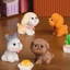 PWSEND Tượng chó thu nhỏ, Vườn cổ tích Mini Tượng chó con dễ thương, Phụ kiện hoạt hình thủ công Phong cảnh vi mô Chó hoạt hình