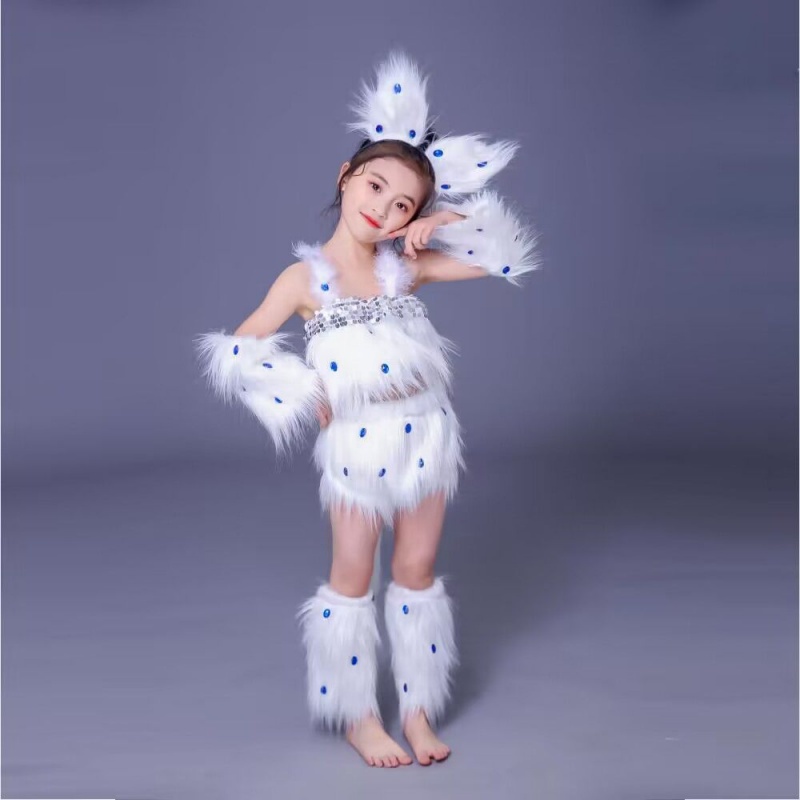💕Chỗ💕 Quần Áo Trẻ Em Động Vật Múa Trang Phục Quần Áo Cho Bé Gái 3 Đến 14 Tuổi Mèo Ba Tư Trang Phục Mới Lạ Halloween Giáng Sinh