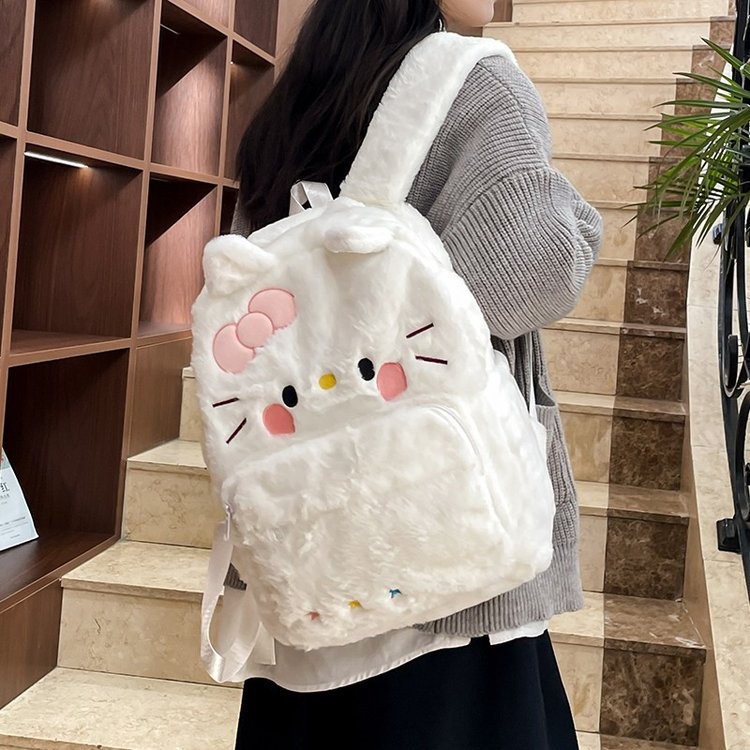 SY6 Hello Kitty Ba Lô Dành Cho Sinh Viên Đại Học Dung Tích Lớn Thời Trang Nữ Hoạt Hình Dễ Thương Túi Đi Học YS6