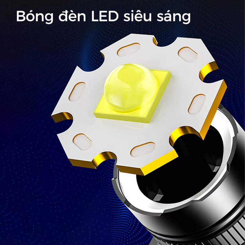 Đèn Pin Siêu Sáng Đội Đầu Pin Trâu Vỏ Kim Loại Siêu Bền Chống Thấm Nước Tốt Kèm Cảm Biến Vẫy Tay