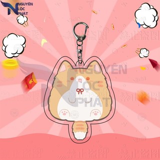 Phim hoạt hình mèo mèo nằm trên mèo con móc khóa acrylic móc khóa mặt dây chuyền sáng tạo dễ thương nlp shop