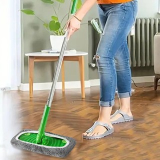 Dây thun dày Tấm lau nhà phẳng Lông cừu san hô / Microfiber Thay thế Cây lau nhà quét quay có thể giặt được Vải lau ướt để làm sạch sàn antirtvn
