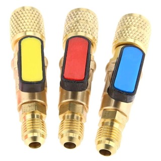 Note1 1 Cái Bộ chuyển đổi van bi làm lạnh, Nam / Nữ 1 / 4 "SAE Van đóng thẳng, Phụ kiện điều hòa không khí bằng đồng thau R22 cho ống sạc R134A R410A R22 R12