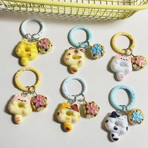 Ssvn Dễ Thương Donut Móc Khóa Sáng Tạo Vui Nhộn Mèo Con Móc Khóa Ba Lô Đáng Yêu Mặt Dây Chuyền Túi Chìa Khóa Trang Trí Quà Tặng Phụ Kiện Túi Đôi.
