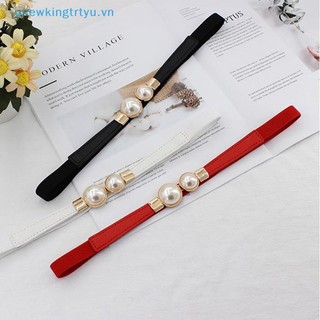 Unewtyu Ngọc Trai Khóa Thắt Lưng Da Đầm Váy Eo Co Giãn Thắt Lưng Nữ Phụ Kiện VN