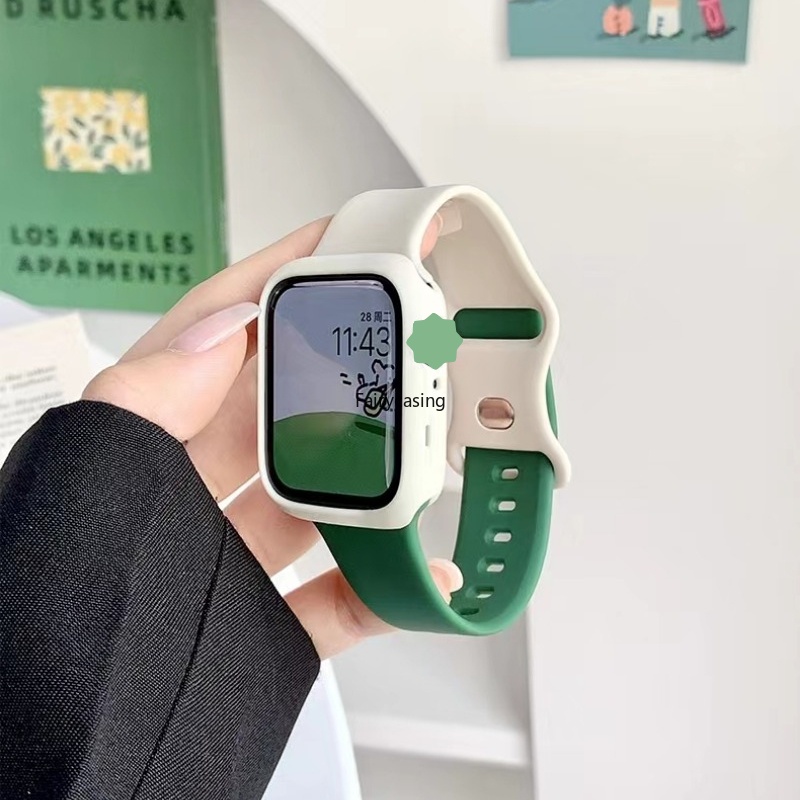 Dây đeo hai màu cho Apple Watch 46MM Band Series 11 10 9 8 7 SE 6 5 3 Vòng đeo tay thể thao thoáng khí bằng silicon cho iWatch 41mm 45mm 40mm 44mm 38mm 42mm Ultra 49mm