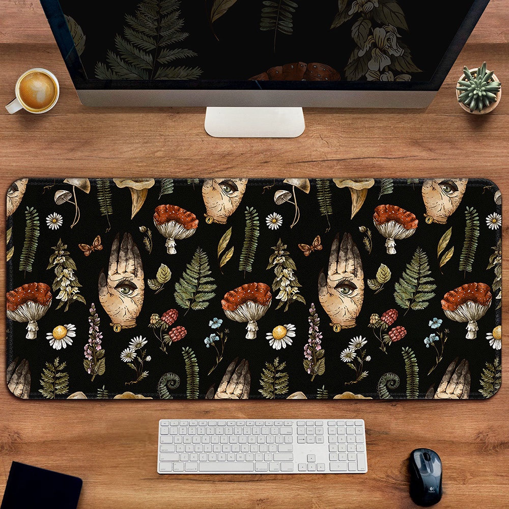 Dễ Thương Chơi Game Deskmat Vintage Mouse Pad Thực Vật Mousepad Cây Nấm Hoang Dã Hoa Bàn Phím Lớn Pc Laptop Trang Trí Bàn Di Động