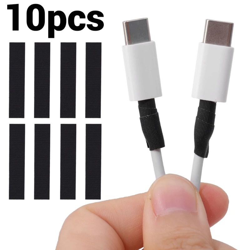 Bộ 10 Cuộn Băng Keo Nylon Tự Dính Dùng Để Sửa Chữa Dây Cáp Sạc / Dây Cáp Tai Nghe Chống Đứt Gãy
