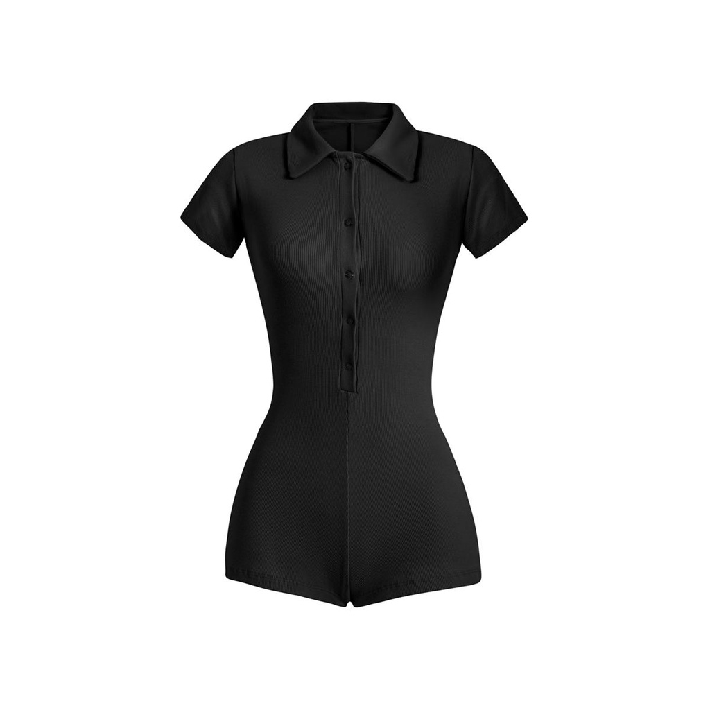 Ảnh Bestie Buttons Front Playsuit - Jumpsuit thun tay ngắn nút gài trước ngực 1