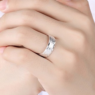 ❤ Nhẫn Bạc Khắc Chữ baifu Độc Đáo Hợp Thời Trang