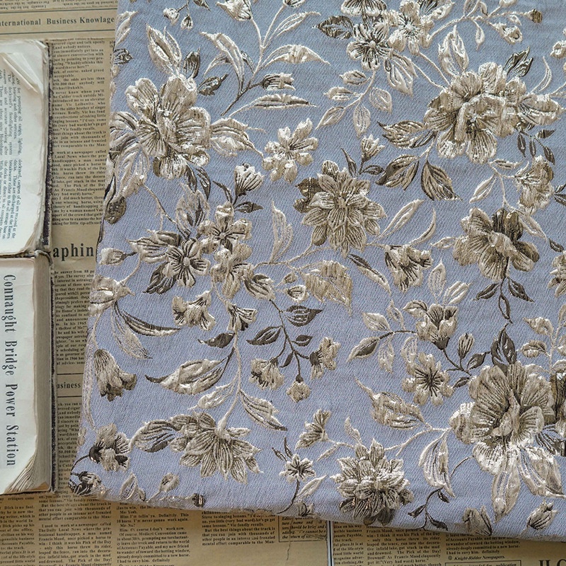 Thời Trang Xanh Xám Vàng Lụa Dập Nổi Jacquard Đầm Vải Retro Áo Khoác Sợi Vải Trang Trí 100x155cm