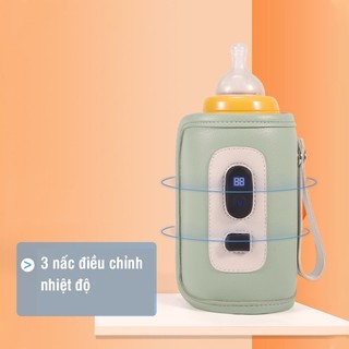 Túi ủ bình sữa di động USB bằng da hiển thị nhiệt độ, chống thấm nước, điều chỉnh 5 mức 1 đổi 1 trong 7 ngày