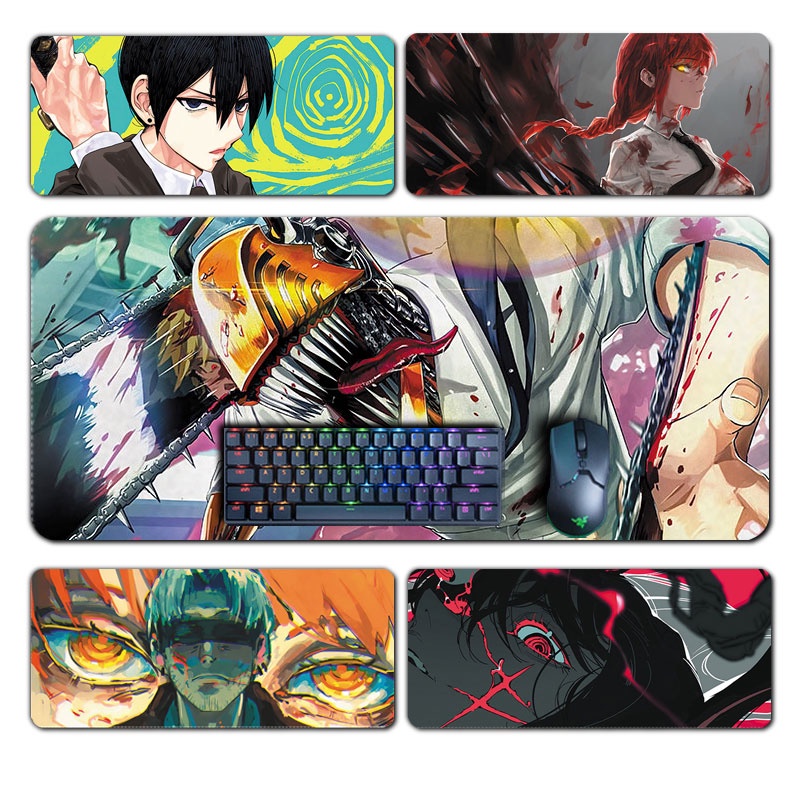 Máy Cưa Xích Người Chuột Thảm Makima Aki Devil Reze Quanxi Anime Mouse Pad Máy Tính Laptop Game Thủ Miếng Lót PC Phụ Kiện Chơi Game Thảm Để Bàn