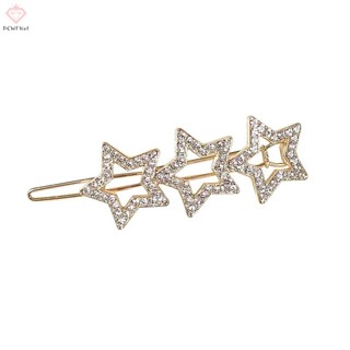 [PCWKKef] Punk Pentagram Vintage Crystal Star Kẹp Tóc Bông Tai Kẹp Mũ Thời Trang Cho Nữ Cô Gái Tóc Trang Sức Phụ Kiện Mới